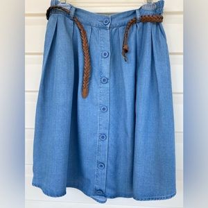 Bookstore's Best Chambray A-Line Skirt